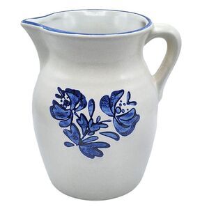 Pfaltzgraff Yorktowne Blue Floral Pattern Gray Large Stoneware Pitcher Vase 64oz